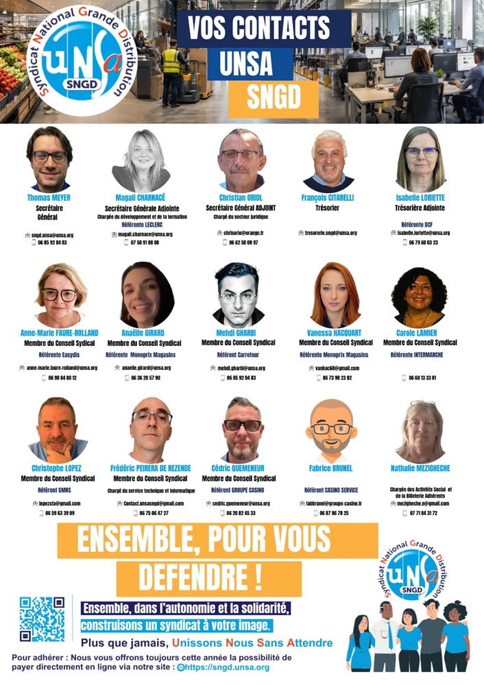Feuille de contacts pour site