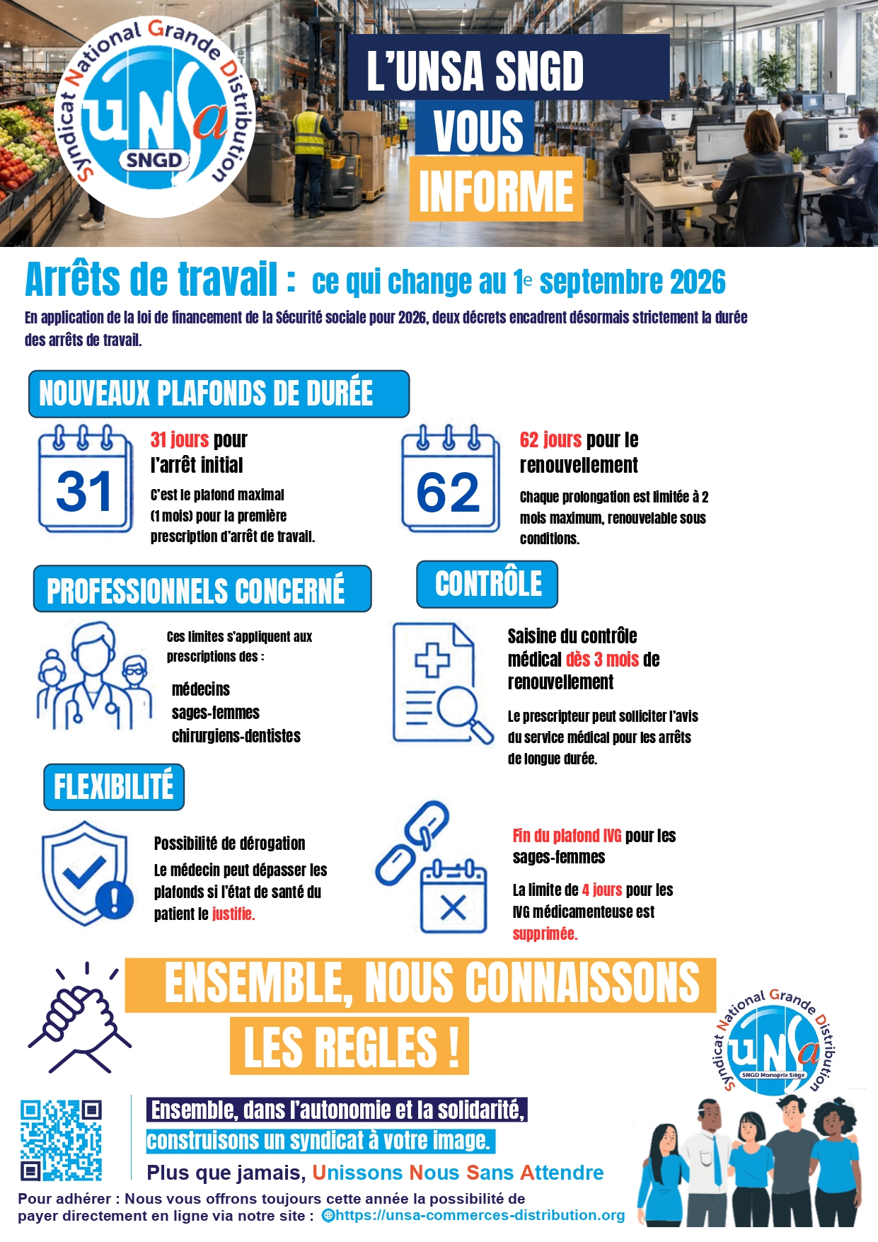 Arrêt de travail - Tract information UNSA SNGD